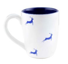 Navy Blue Running Deer Decorative Handcraft Ceramic Coffee Mug